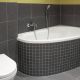 Rohov vana obloena mozaikou a elegantn zvsn WC